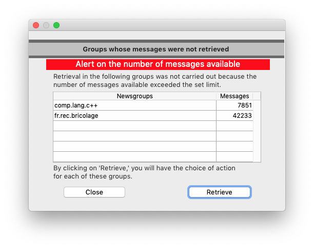 Waiting list dialog box