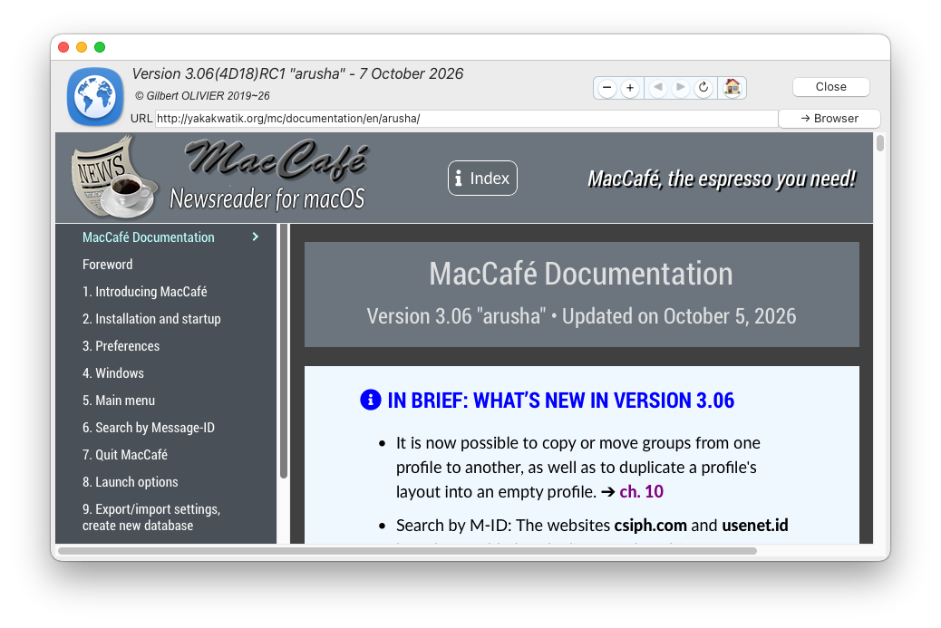 Documenntation window