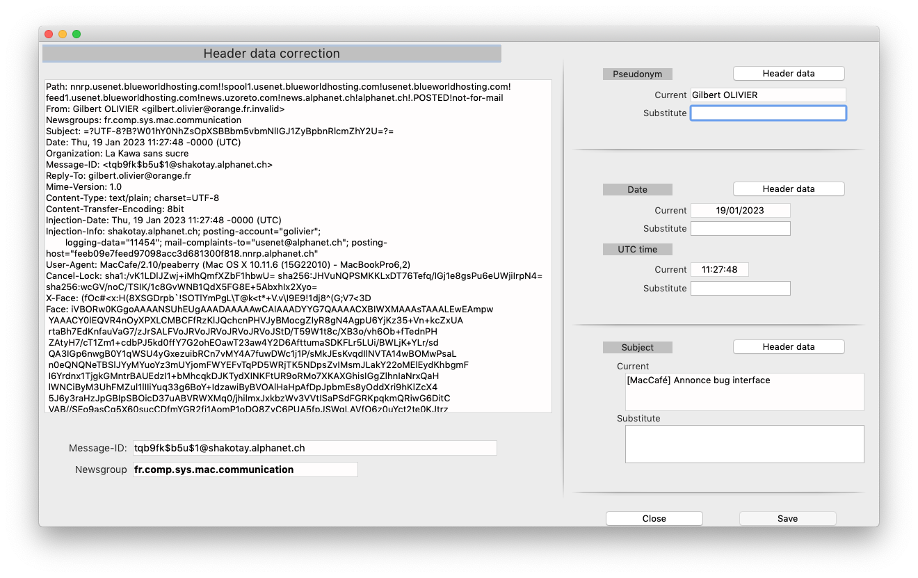 Hidden data correction window