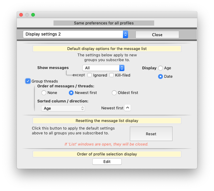 Display settings 2