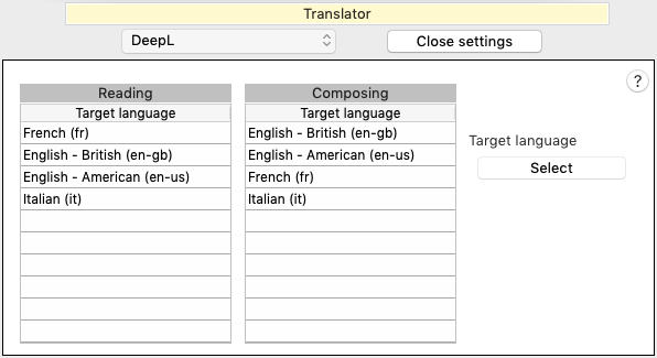 Translation Preferences