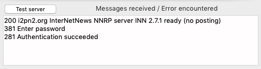Test of server with authentication