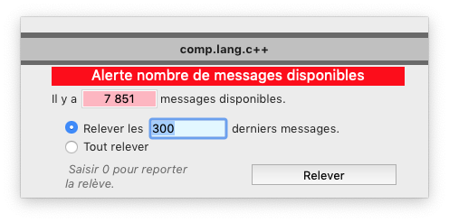 Alerte relève manuelle