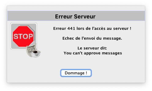 Error message from Aioe