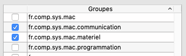 Liste des groupes